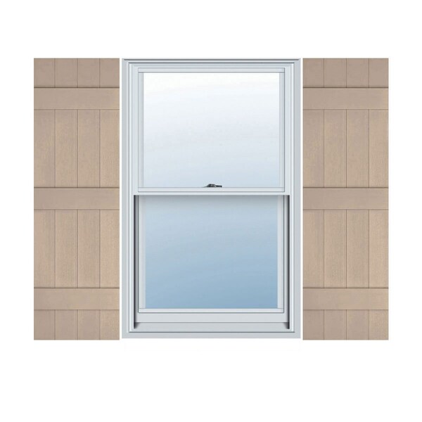 Ekena Millwork Lifetime Vinyl, TailorMade 4 Board Joined (3 Batten), Board-n-Batten, Shutter Loks, LJ4C14X06100WI, PR LJ4C14X06100WI - main